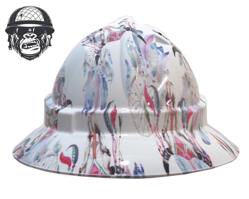 Custom Hydrographic Safety Hard Hat Dream Catcher Bull AZTEC Etsy