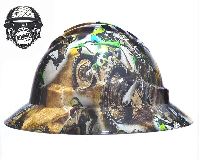 Custom Hydrographic Safety Hard Hat Bumper Motorbikes Etsy
