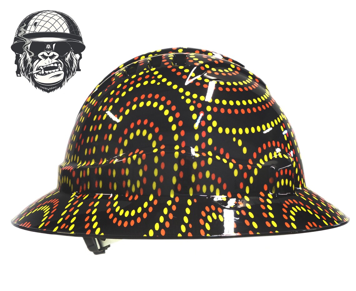 Custom Hydrographic Wide Brim Safety Hard Hat Aboriginal Etsy