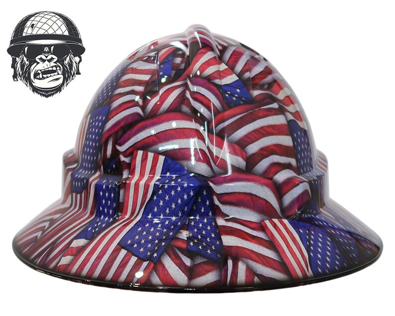 Custom Hydrographic Safety Hard Hat AMERICAN PRIDE Pro Etsy