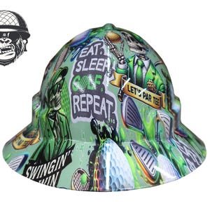 Custom Hydrographic Safety Hard Hat EIGHTEEN HOLES Pro Choice Wide