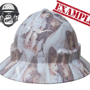 Custom Hydrographic Wide Brim Safety Hard Hat SMOKING ACES