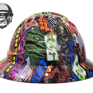 Custom Hydrographic Mining Machinery Construction Industrial Safety Hard Hat ENERGY RACING Pro Choice Wide