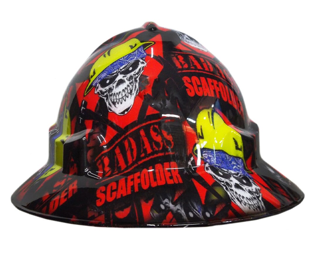 Custom Hydrographic Safety Hard Hat BADASS SCAFFOLDER Pro Choice Wide
