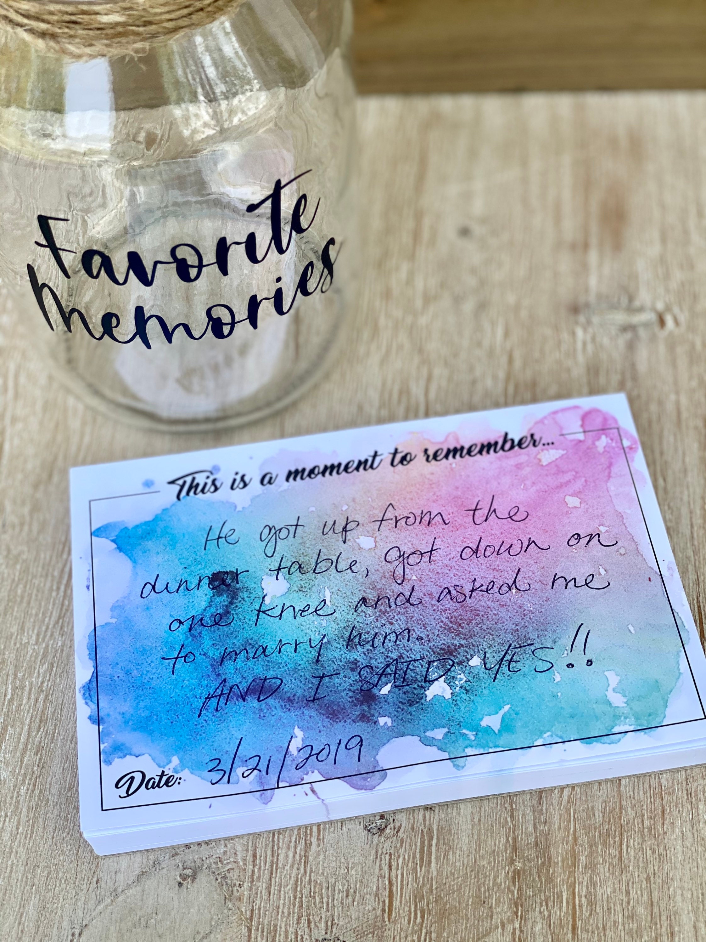 Glass Favorite Memories Jar with notepad Etsy