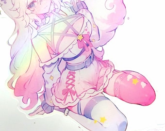 PREORDER Nyabi Nya lridescent holo Acrylic Standees