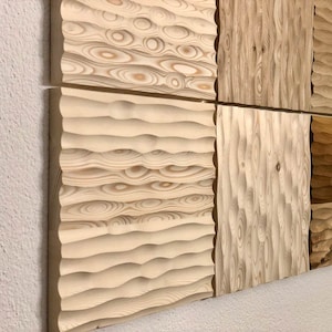 Wall panel/work of art made of selected solid pine/oak/spruce wood - L 33 cm, W 33 cm, thickness 2.8 cm - Carpentry from South Tyrol