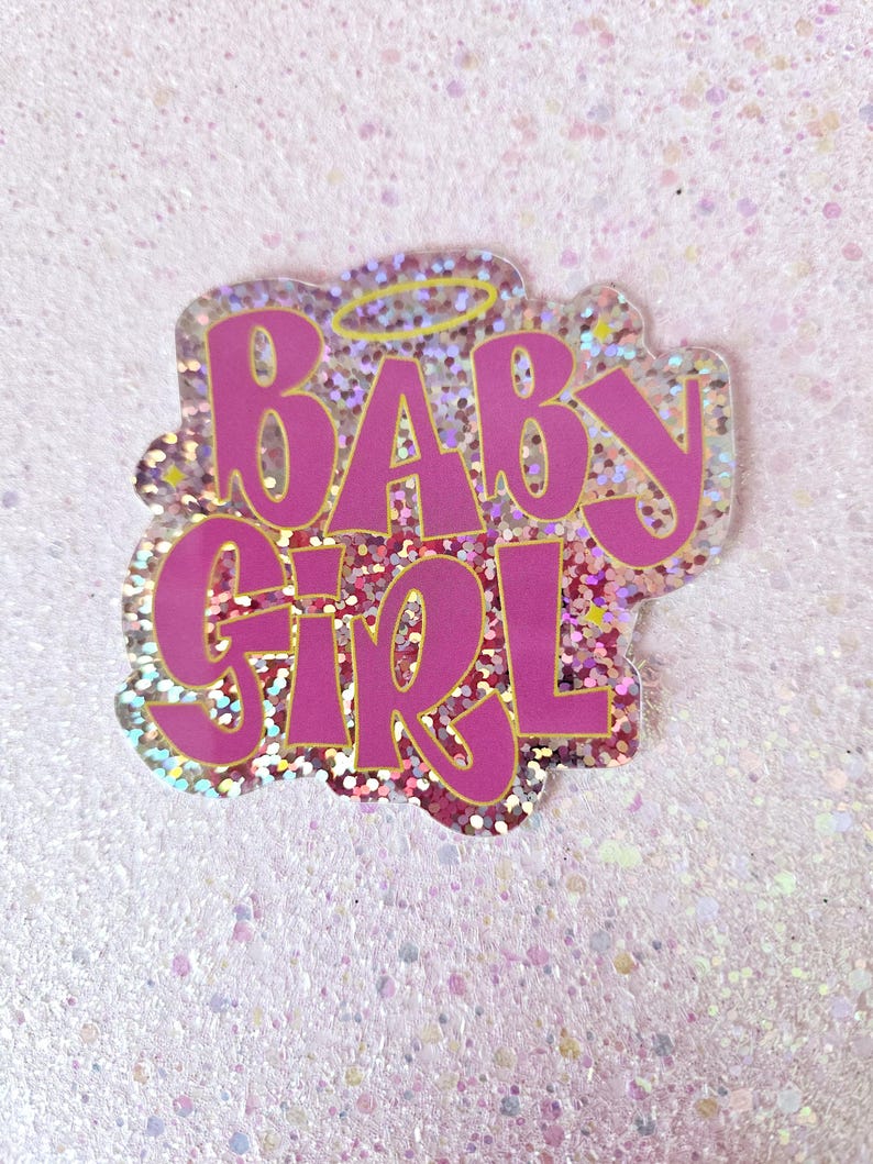 Baby Girl Sticker | Doll Inpsired | Y2K | Glitter Waterproof Sticker | Girly Sticker image 3