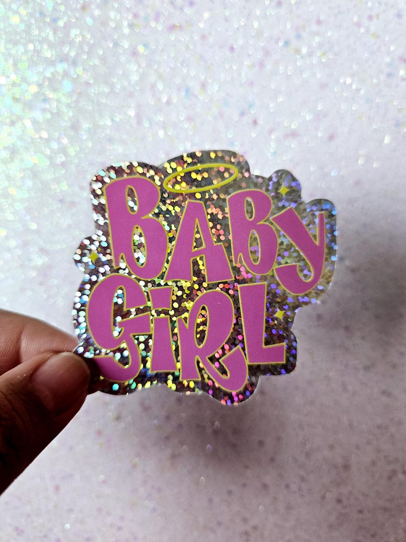 Baby Girl Sticker | Doll Inpsired | Y2K | Glitter Waterproof Sticker | Girly Sticker image 2