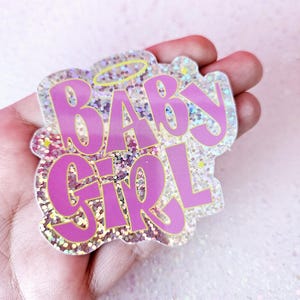 Baby Girl Sticker | Doll Inpsired | Y2K | Glitter Waterproof Sticker | Girly Sticker image 1