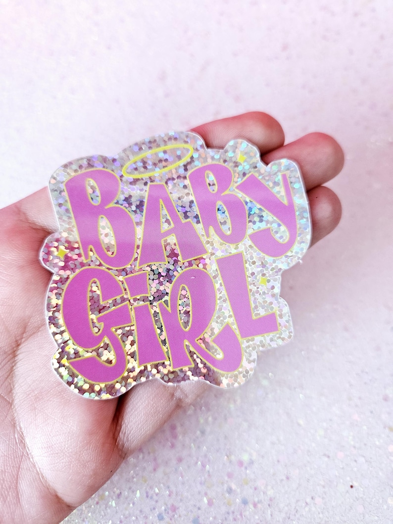 Baby Girl Sticker | Doll Inpsired | Y2K | Glitter Waterproof Sticker | Girly Sticker image 1