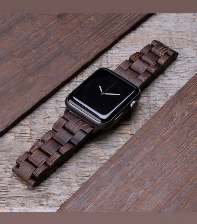 Natural Wood Apple Watch Band Series 7 6 5 4 3 2 1 SE Size Etsy