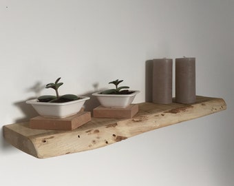 Oak Wall shelf with blind mounting system