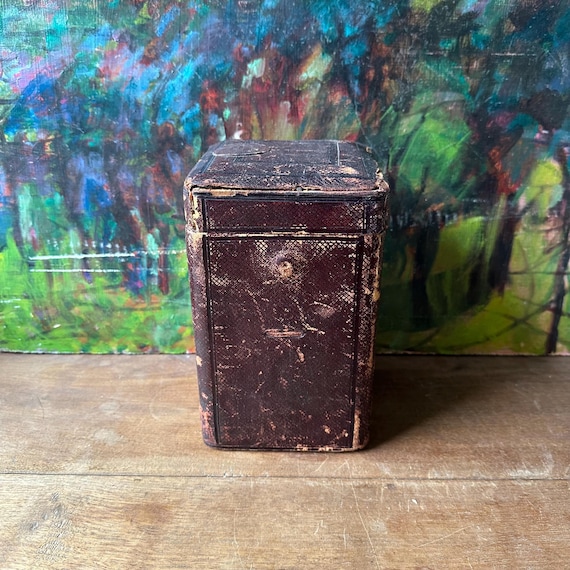 Antique Theodor B. Starr Leather-Wrapped Silverware Box