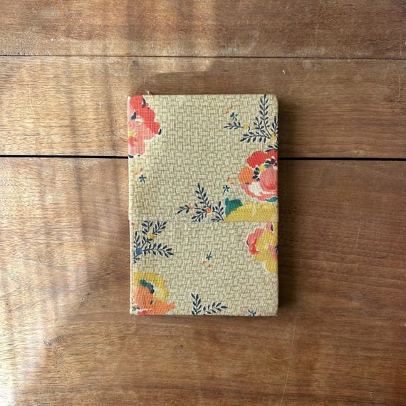 Vintage Floral Fabric Covered Book with An American Family & Love Letters of a Rookie