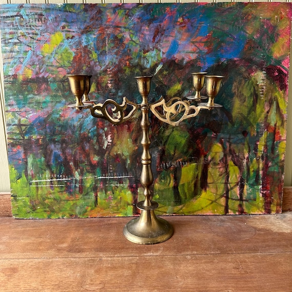 Ornate Brass 4-Arm Candleabra