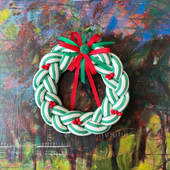 Braided Fabric Stuffed Christmas Wreath