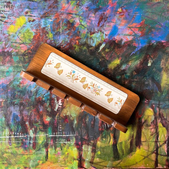 Butterflies & Flowers Wood Storage Rack