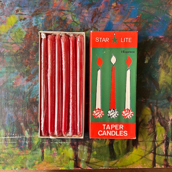 Star Lite 10" Red Taper Candles Set of 12