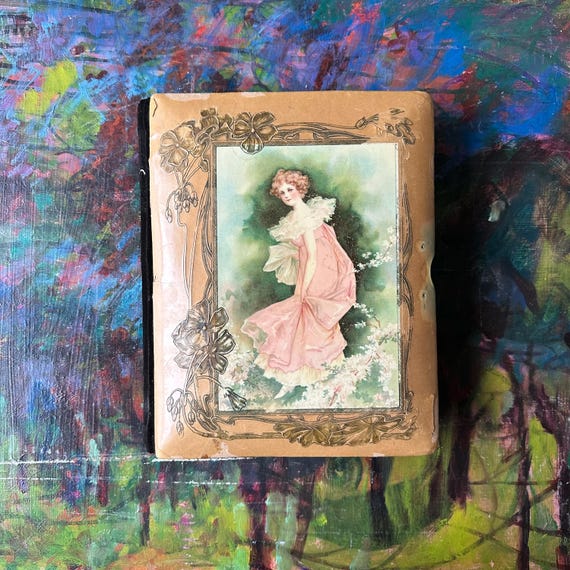 Antique Gibson Girl Portrait Celluloid Cabinet Card Album