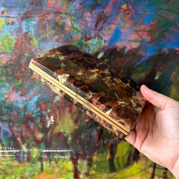 Tortoishell Hard Shell Jewelry Box for Earrings Vintage