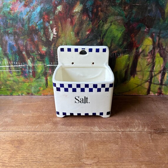 German Blue & White Ceramic Salt Cellar