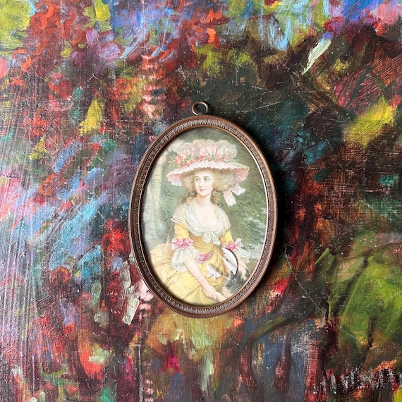 Miniature Oval 18th Century Georgian Lady Portrait Print