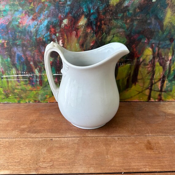 Thomas Hughes White Ironstone China Pitcher Antique