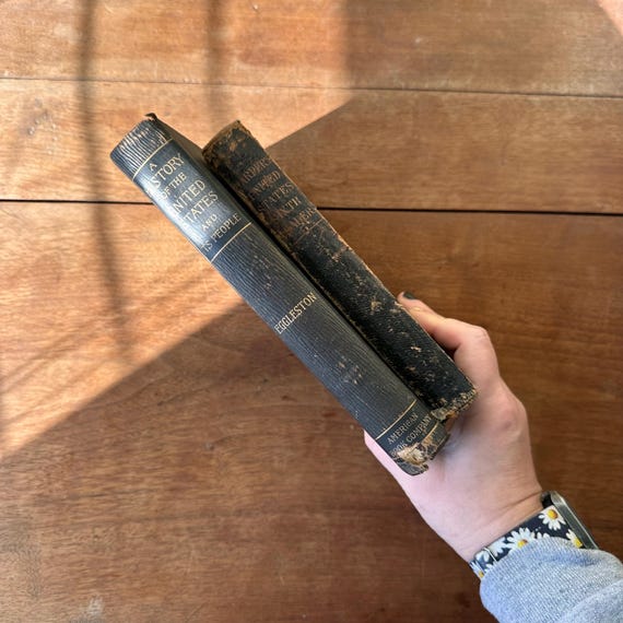 Antique Schoolbook Set - Harper’s Sixth Reader & United States History