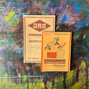 Strassenkarte Austria / Germany Map Set Vintage 1950s Oversize Fold Out Maps