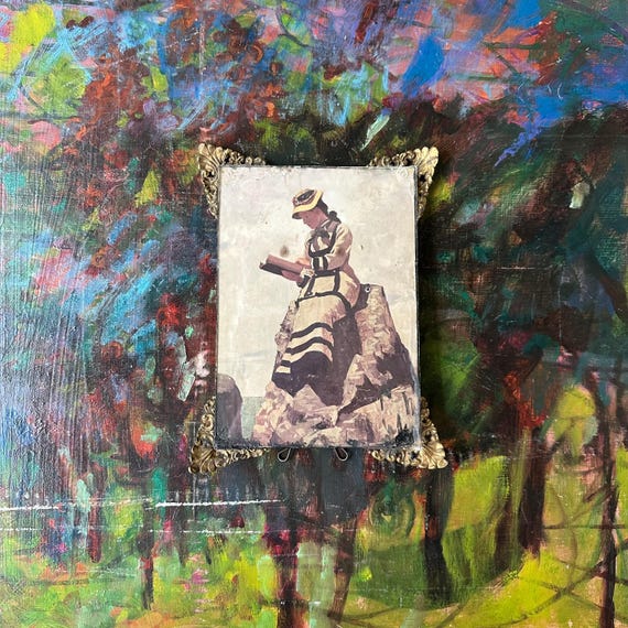 John George Brown Reading on the Rocks Framed Museum of Fine Arts Boston Print