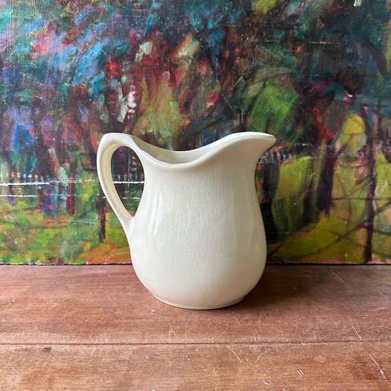 Cream Colored Ironstone Pitcher Vintage