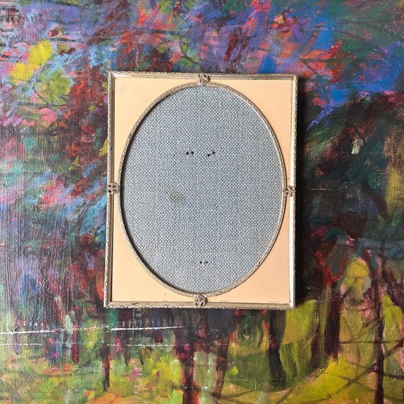 Cream & Silver Painted Glass 8 x 10 Picture Frame