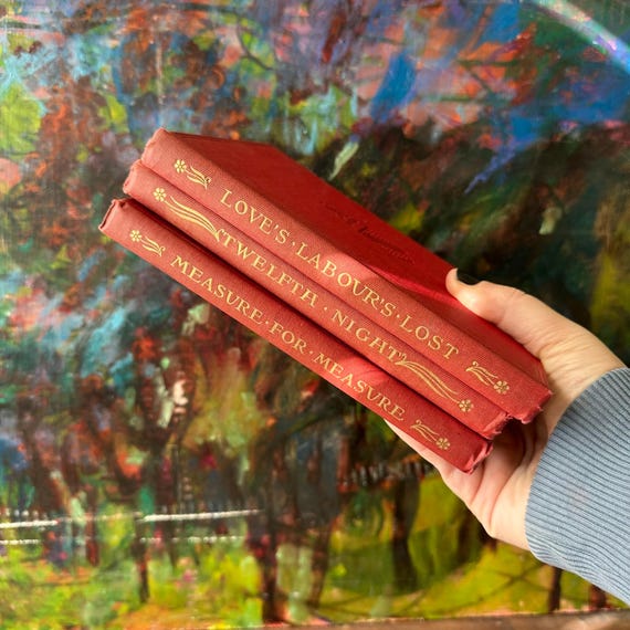 1901 Booklovers Edition Shakespeare Set: Measure for Measure / Twelfth Night / Love’s Labour Lost