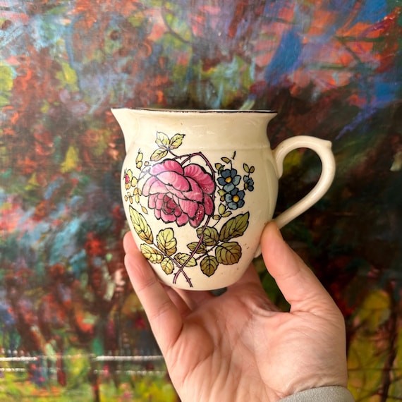 Austria Ceramic Floral Creamer Pitcher