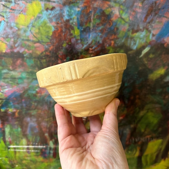 Watt Yellow Banded Arc Ovenware 5 Crock Bowl