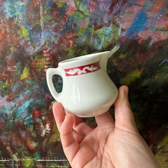 Jackson China Restaurant Ware Creamer Pitcher Vintage Red Band