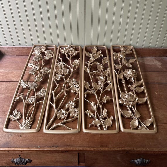 1950s Dart Inc. Four Seasons Gold Wall Panels