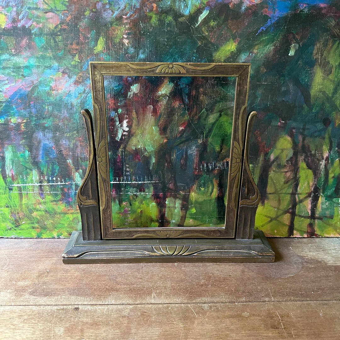 Brown & Gold Art Nouveau Swing Frame Vintage No Glass 7 X 9