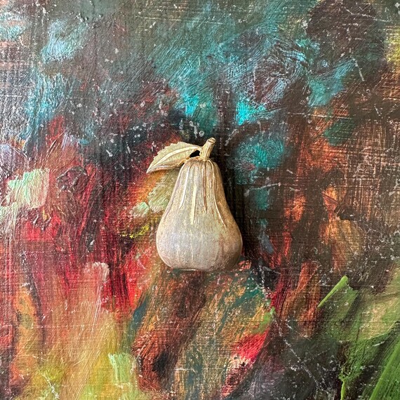 BSK Gold Tone Pear Pin Brooch