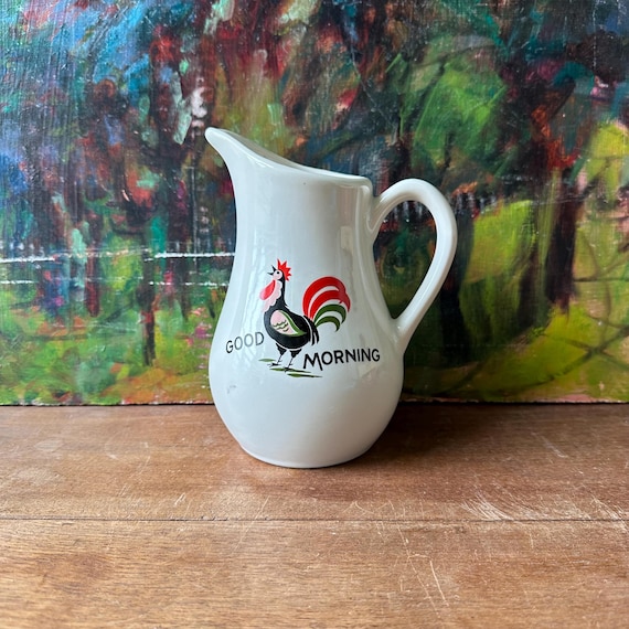Pearl China Co. Good Morning Rooster Ceramic Pitcher