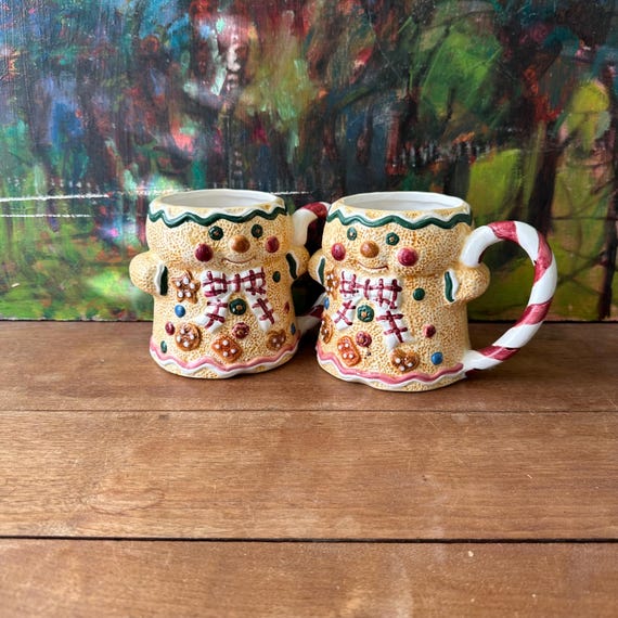 1996 Jay Import Co. Gingerbread People Mug Set