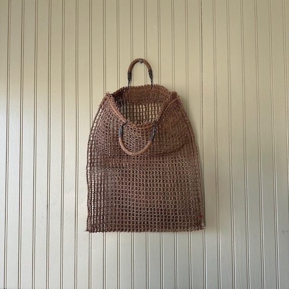 Woven Jute Market Bag with Metal Handle Brackets