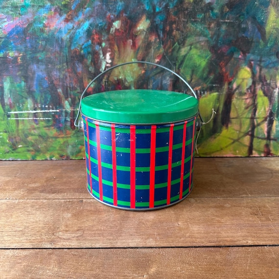 Plaid Richard Hoffman Biscuit Tin Vintage 1980s