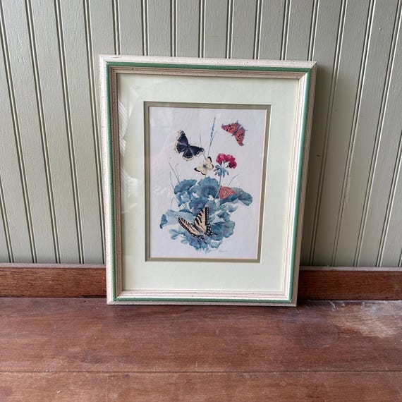 Radovich Butterflies & Flowers Art Print Vintage Framed