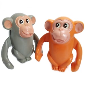 2 pcs Vintage Wind Up Fun Clockwork Monkey Mechanical toys USSR NOS Animal