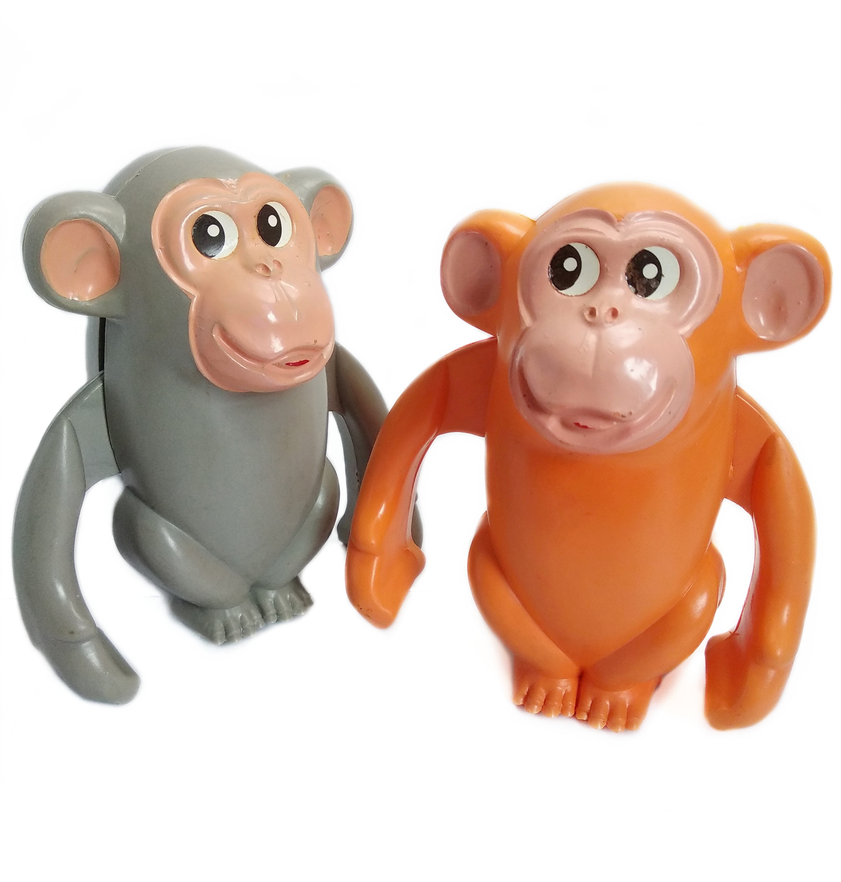 2 Pcs Vintage Wind up Fun Clockwork Monkey Mechanical Toys