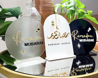 Ramadan Mubarak Acrylschild | Kundenspezifisches islamisches Dekor