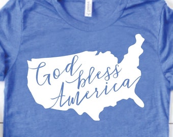 God Bless America SVG, USA svg, July 4th,  Memorial Day SVG files for Cricut, Silhouette, sublimation design