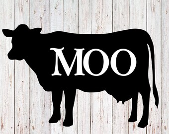 Moo Cow SVG、Cuw SVG、Cricut 用の Farm SVG ファイル、Silhouette、昇華デザイン